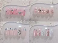 ［オフ有り★ケア付］ハンド:ワンホンネイル/オーダーメイド110分/アート多め/キラキラネイル¥6900🎀