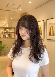 【 韓国風パーマ 】【 コテ巻き風パーマ 】カット+デジタルパーマ+内部補修トリートメント