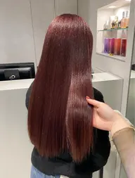 【人気🎶暖色Wカラー】透け感チェリーレッド+高保湿1stepトリートメント🍒
