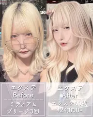 🫧最高級レミー毛🫧ダブルカラー(ケア込)+シールエクステ60枚💍上質なエクステをお手頃価格🫶🏻韓国風