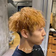 メンズカット+カラー+パーマ+眉カット