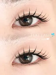 フラットラッシュ120本✨️束感コーティング仕上げ🐬オフ無料🍒