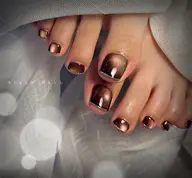 【FOOT】マグネット or フラッシュネイル コース (ミラーライン又はスキニーフレンチ付)