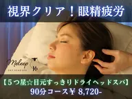 視界クリア！眼精疲労【５つ星☆ドライヘッドスパ】90分