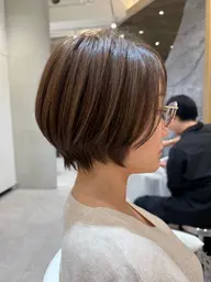 ケアブリーチハイライト＋白髪ぼかしカラー＋リファマイクロバブルスパ