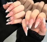 ロングネイル長さ出し10本＋ワンカラー＋パーツ2つ