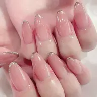 オフなし💅フレンチ/ガラスフレンチ/マグネット【60分シンプルアート】【オフィスネイル】