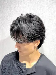 メンズカット+曲がる縮毛矯正(癖毛でも叶う綺麗な毛流れ✨️ピンピンにならない縮毛矯正)土日祝+1000円