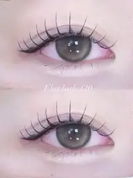 🩵LEDフラットラッシュ120本🩵束感コーティング付き🫧