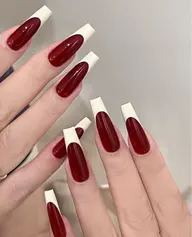 🩷チップ長さだし10本🩷フレンチ(ベース色付き) オフ無し