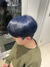 【メンズ限定】全頭ワンブリーチ➕オンカラー🌈青、ラベンダーなどの寒色限定✨️⚠️ホワイトレベル❌