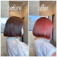 カット＋ダブルカラー(ケアブリーチ1回＋フルカラー)