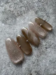 ブラウンニュアンスネイル♡口コミ投稿でオフ無料(ソフトジェルのみ)