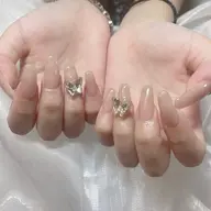 チップスカルプワンカラー/ラメグラ+2個パーツ/2本埋め尽くし¥8980