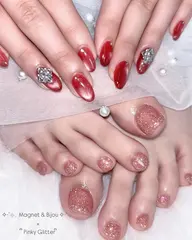 🏹🐰ハンド&フットワンカラー(マグネット.ラメも🆗)🐰🏹オフあり＋30分