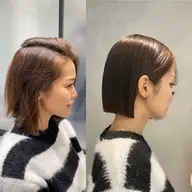 《脱アイロン✨》髪質改善縮毛矯正+ボブ/ショートカット+トリートメント✨