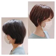 20代〜30代限定カットカラー ショート メイク ビフォーアフター撮影