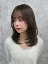 💄ミニモ限定💄中顔面短縮レイヤーカット+透明感カラー+premium髪質改善トリートメント/韓国風/ミニモ学割