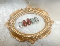 【定額デザイン】秋色チェック×マグネットネイル