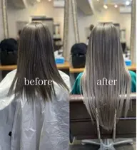 カット+ダブルカラー+プルエクステダイヤモンド60本