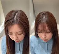 前髪クロスパーマ+前髪縮毛矯正