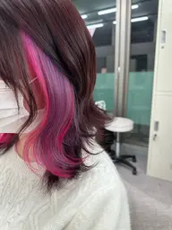 インナーカラー＋全体カラー🩶イヤリングカラーOK