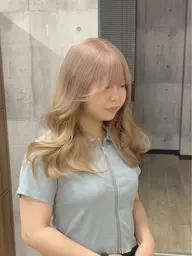 透明感ブリーチ込みWカラー+選べるTR