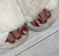 キラキラフットネイル