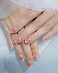 自爪チークネイル&マグネットフレンチ🩵