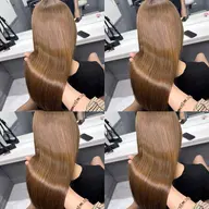 カット＋ブリーチ無しダブルカラー＋Aujua2step超音波《レイヤー・ハッシュ・ベージュ・オリーブベージュ・新宿》