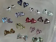 【チップスカルプ】☆ワンカラー、ラメグラ☆ハートパーツ2個付き☆10480