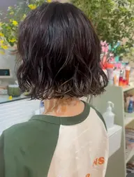 🌀朝がラク✨️【小顔レイヤーボブ×ふんわりパーマ】カット+パーマ
