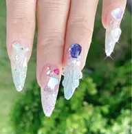 【スカルプ】ラメグラデ😍マグネットワンカラー10本💖ジェル長さだし🤩臭い匂いない🤩ラメネイル🦋可愛いネイル💕