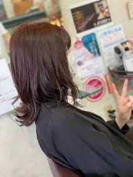 前髪カット+アルカリカラー(通常カラー)+シャンプー