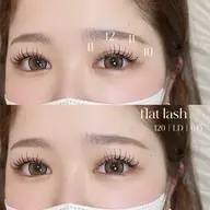 〈マツエク〉🎀LD/LCカール🎀フラットラッシュ120本¥7,920→¥6,820🍒初回オフ無料!!