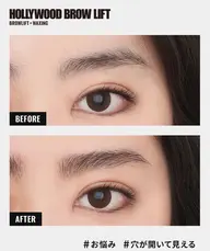 認定サロン　WAX無　ハリウッドブロウリフト +メイク込み（ケアブラシ付き)