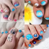 【フット】足ネイル♨️美足ネイル季節ネイル⛱️旅行ネイル🦋他店オフ無料🉑持ち込みデザイン10本OK🙆‍♀️