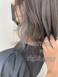 【🦋イヤリングor裾カラー🦋】イヤリング1ブリーチor裾カラー+部分ケアカラー