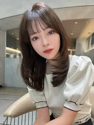 前髪・顔周りカット+カラー+トリートメント