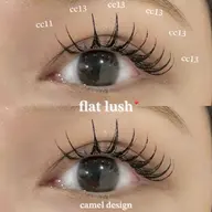 フラットラッシュ100本🌻束感仕上げ（オフ+¥500）/LED・アップワードラッシュ・カラーエクステ変更可+¥1200