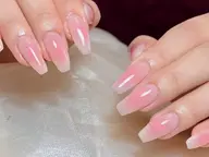 🌸【チップ長さ出し10本】　　💕チークネイル　上品で可愛いデザイン💞（パーツ2個付き)