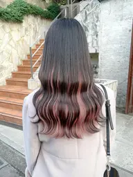 【艶インナー🥂】ケアブリーチ一回＋カラー＋3ステップトリートメント　#インナーカラー#ケアブリーチ#リタッチ