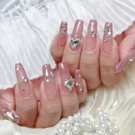 ✨💓【チップ長さだし】韓国ネイル2本+20個ライスートン