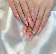 《オフ込甘皮ケア付》🩵スカルプ(チップ長さだし)+2本アート🩵埋め尽くしやパーツもok