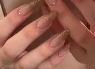 🌻新人ネイリスト長さ出しラメグラデーションネイル(ジェルオフ無料)パーツ追加🆗(別料金)