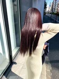 1番お得☝🏻🌈 【髪質改善】絹髪質感トリートメント+イルミナカラー+カット✨1回目からもサラツヤに(ロング料金無し)