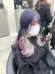 🌟イヤリングカラー🌟イヤリングブリーチカラー➕cota 4step＋トリートメント+ コテ巻き♡