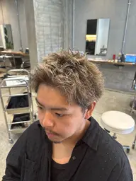 メンズスパイキーショート+メッシュカラー