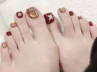 🐾【初回ジェルオフ無料】フットネイル持込デザイン・つけ放題（デザイン10本ok）￥9900