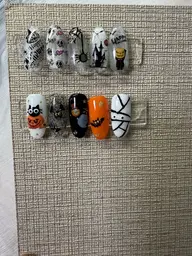 自爪🎃 ハロウィン限定【シールとアート2本】合わせてデザイン👻アート🎨持ち込み写真👌